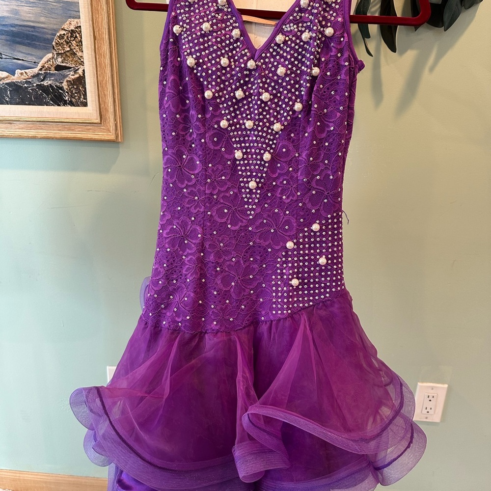 Ballroom Latin Purple Costume Dress